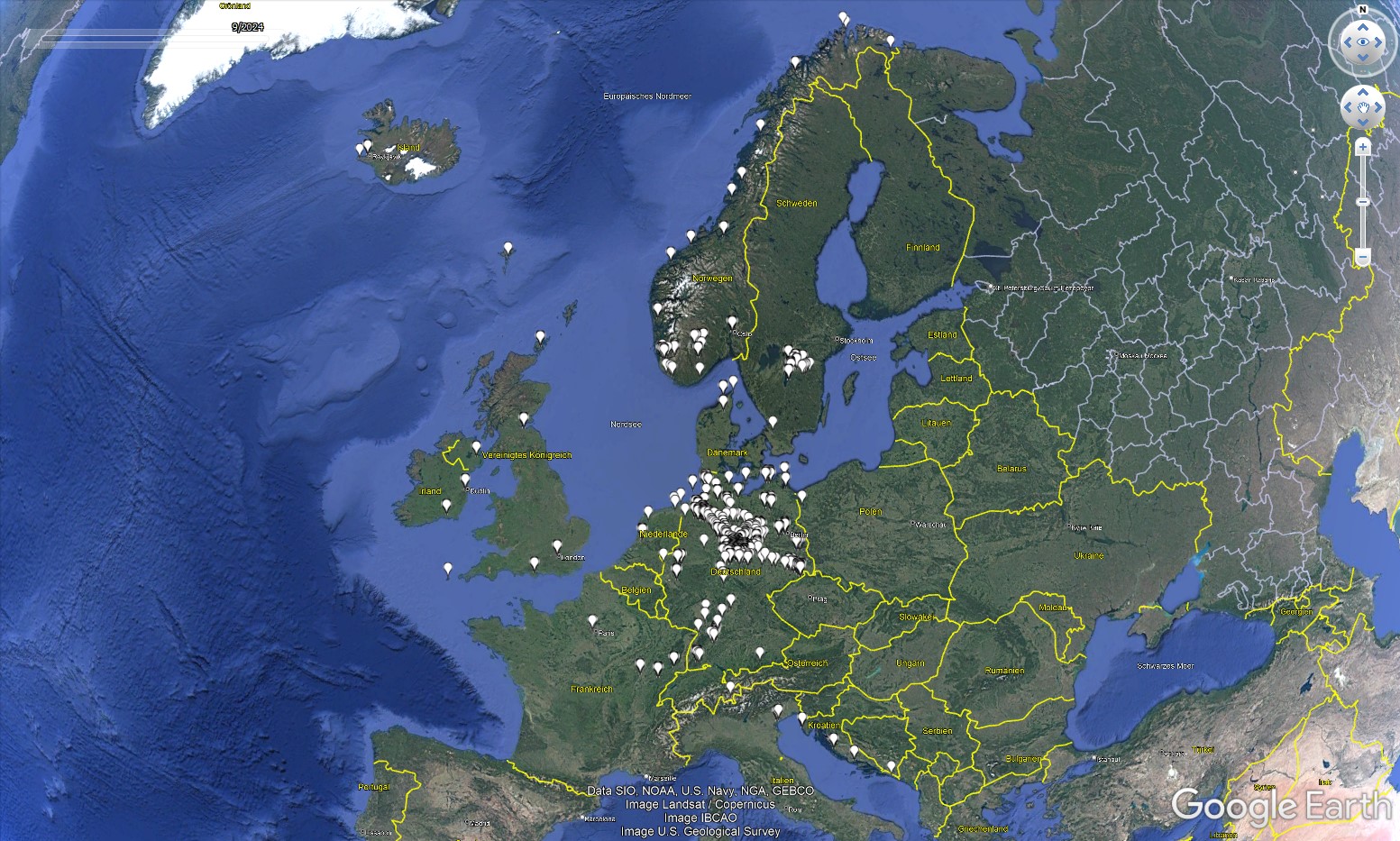 Geocaches, Stand Dezember 2024